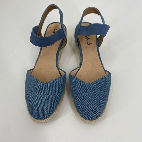 Life Stride Denim Blue Espadrille Flats size 11 - Picture 2 of 5
